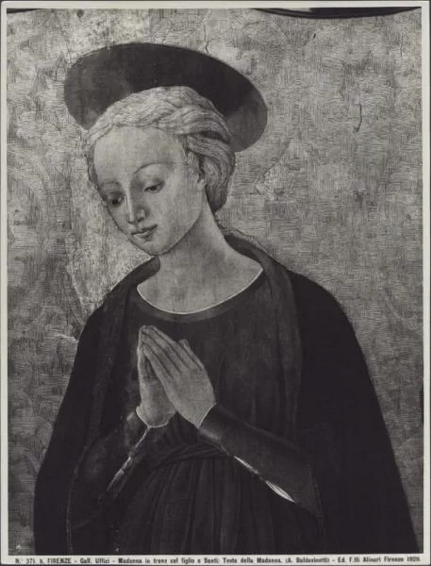 Madonna con Bambino e Santi (particolare della Madonna) - Firenze, Galleria degli Uffizi